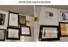 Hallan títulos y cédulas profesionales falsas en consultorio de Marilyn “N”