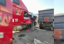 Chocan entre tráileres en Arco Norte deja daños materiales