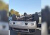 Intento de asalto causa volcadura en la Puebla-Tehuacán