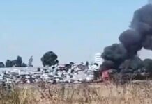 Se incendia corralón de autos en Lomas de San Miguel