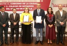 Ciudad de Puebla firma convenio de colaboración con el Colegio de Notarios