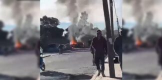 Golpean a agentes de la Marina y queman su vehículo en Quecholac