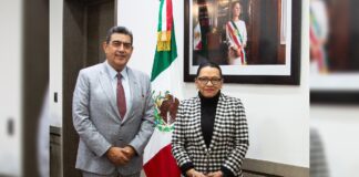 Rosa Icela Rodríguez y Sergio Salomón se reúnen