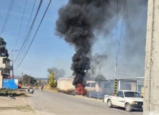 Se incendia terreno baldío en San Baltazar Temaxcalac