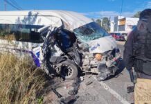 Choque entre combis en Vía Corta Santa Ana-Puebla deja cuatro heridos