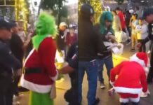 Detienen a Grinch y Santa en Aguascalientes por riña
