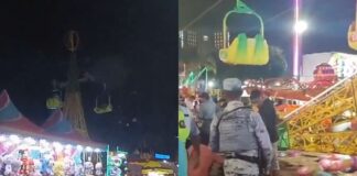 Se desploma juego mecánico en Acapulco; hay dos heridos