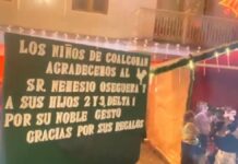 Agradecen al “Mencho” en Michoacán por entrega de regalos a niños