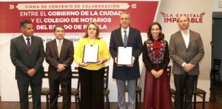 Puebla firma convenio de colaboración con Colegio de Notarios
