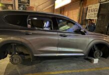 Roban llantas y dan cristalazo a camioneta en la colonia El Mirador