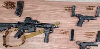 SSC asegura armas de fuego, cartuchos y un vehículo