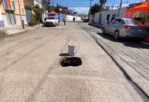 Se forma socavón en Avenida Los Mártires