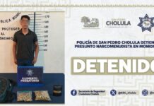 SSC Cholula detiene a presunto narcomenudista en Momoxpan