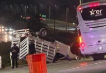 Vuelca camioneta en Periférico Ecológico