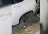 Conductor sufre robo de llantas en Calzada Zavaleta