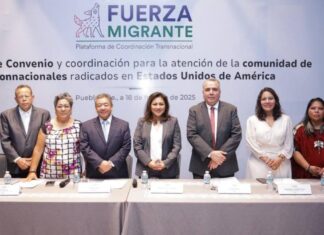 Lupita Cuautle firma convenio con Fuerza Migrante