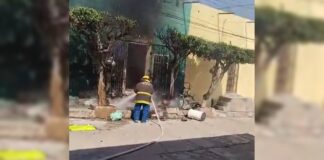 Se incendia el interior de casa en el centro de Izúcar