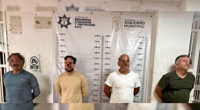 Cuautlancingo detiene a cuatro sujetos por portación de arma de fuego