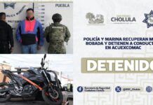 SSC Cholula recupera moto robada en Acuexcomac