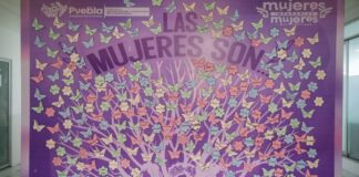 Secretaría de Administración de Puebla coloca mural por el 8M