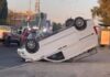 Vuelca auto en bulevar Atlixco