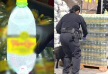 Hallan metanfetamina líquida en 1600 botellas de agua mineral