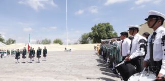 Inauguran Concurso de Escoltas de Banderas Nacional en Puebla