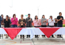 Entrega Omar Muñoz obras de rehabilitación en CAIC de San Lorenzo Almecatla
