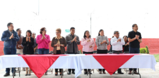 Entrega Omar Muñoz obras de rehabilitación en CAIC de San Lorenzo Almecatla