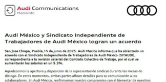 Audi y Sindicato acuerdan incremento salarial del 5.3%