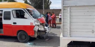 Chofer queda prensado tras choque en Tehuacán