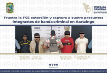 Capturan a cuatro presuntos integrantes de banda criminal en Acatzingo