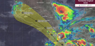 Tormenta tropical Erick se forma frente a costas de Chiapas