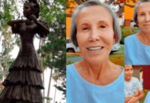 Se organizan en redes sociales para retirar estatua de Florinda Meza