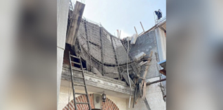 Colapsa construcción en Tres Cruces; tres albañiles resultaron heridos