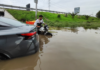Lluvia provoca inundación en el puente Los Ángeles de la México-Puebla