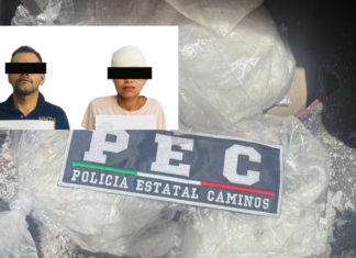 Arrestan a pareja por transportar 55 kg de cristal en Guanajuato