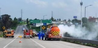 Realizan simulacro por fuga de amoniaco en el Periférico Ecológico