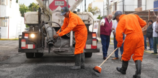 Supervisan inicio de bacheo en frío en colonia Vista Alegre