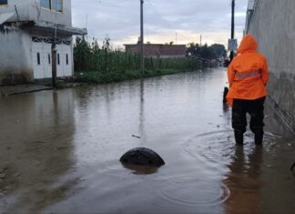 Atienden encharcamientos tras tromba en San Pedro Cholula