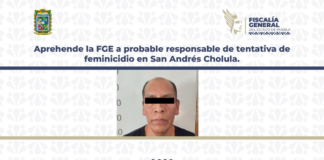 Aprehenden a Juan N. por tentativa de feminicidio en San Andrés Cholula