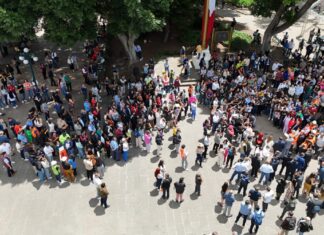 Así se vivió el simulacro de sismo en el Zócalo de Puebla