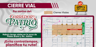 Cierres viales en Puebla por Corredor Patrio 2025