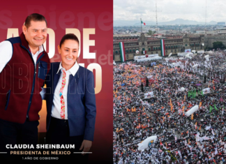Armenta acompaña a Sheinbaum en su primer informe en el Zócalo capitalino