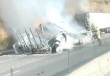 Tráiler se incendia tras choque en el Arco Norte