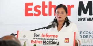 Diputada Esther Martínez rinde su informe de actividades en Tlatlauquitepec