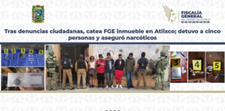 Cateo en Atlixco asegura droga y arresta a presuntos narcomenudistas