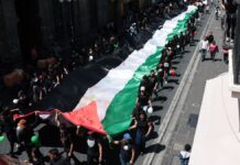 Estudiantes marchan en Puebla para exigir ruptura de relaciones con Israel