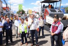 Armenta supervisa pavimentación en Camino Real y Forjadores
