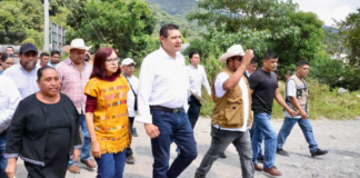 Supervisan atención y rehabilitación tras lluvias en la Sierra Norte de Puebla